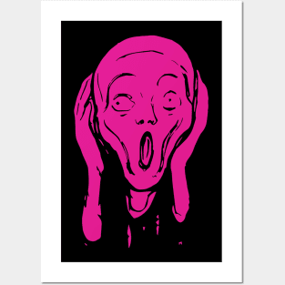 The Scream Edvard Munch The Scream Hearers Head Minimal Myoga Purple Posters and Art